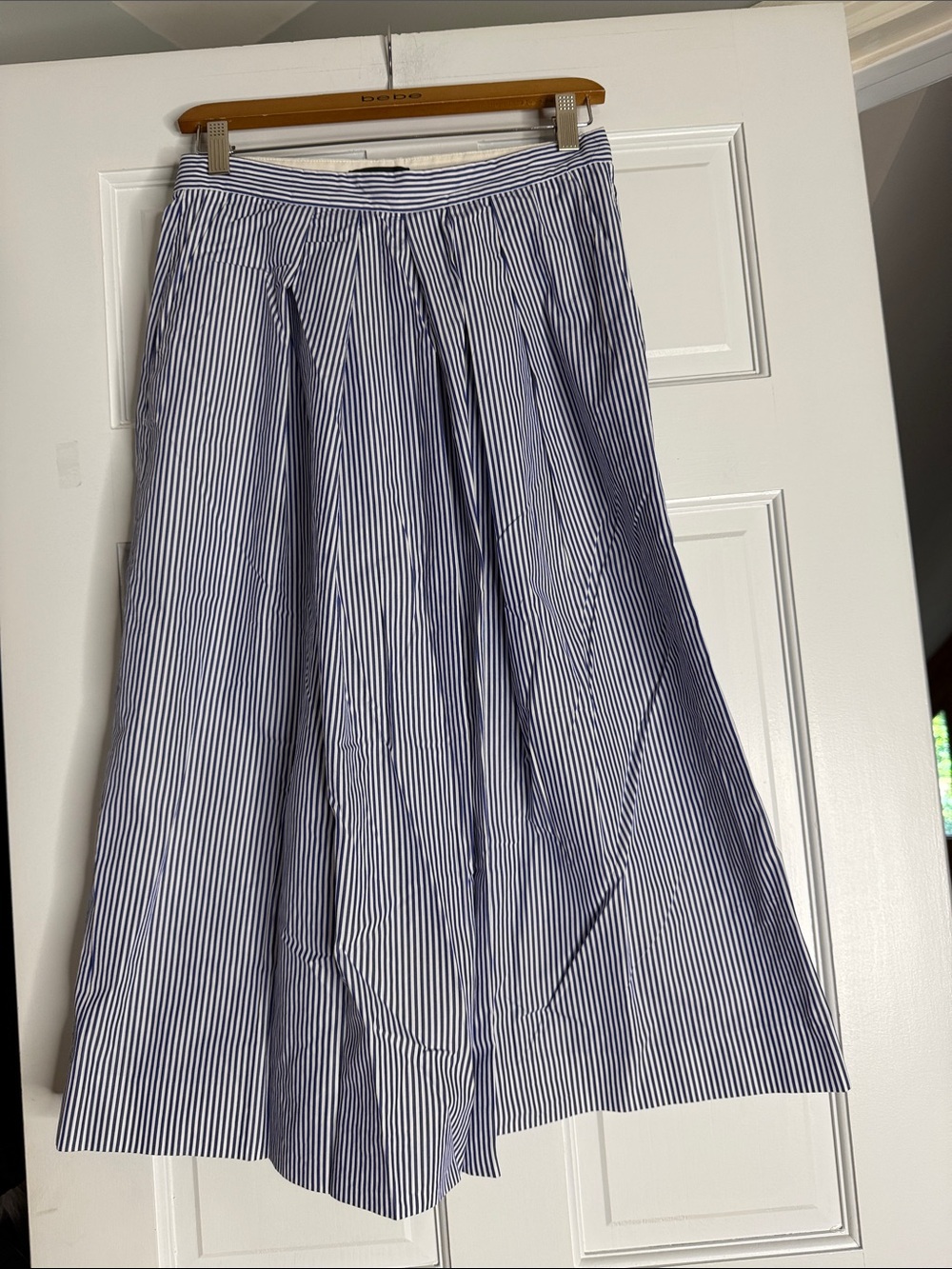 J. Crew Navy and White Vertical Stripe Maxi culottes 2